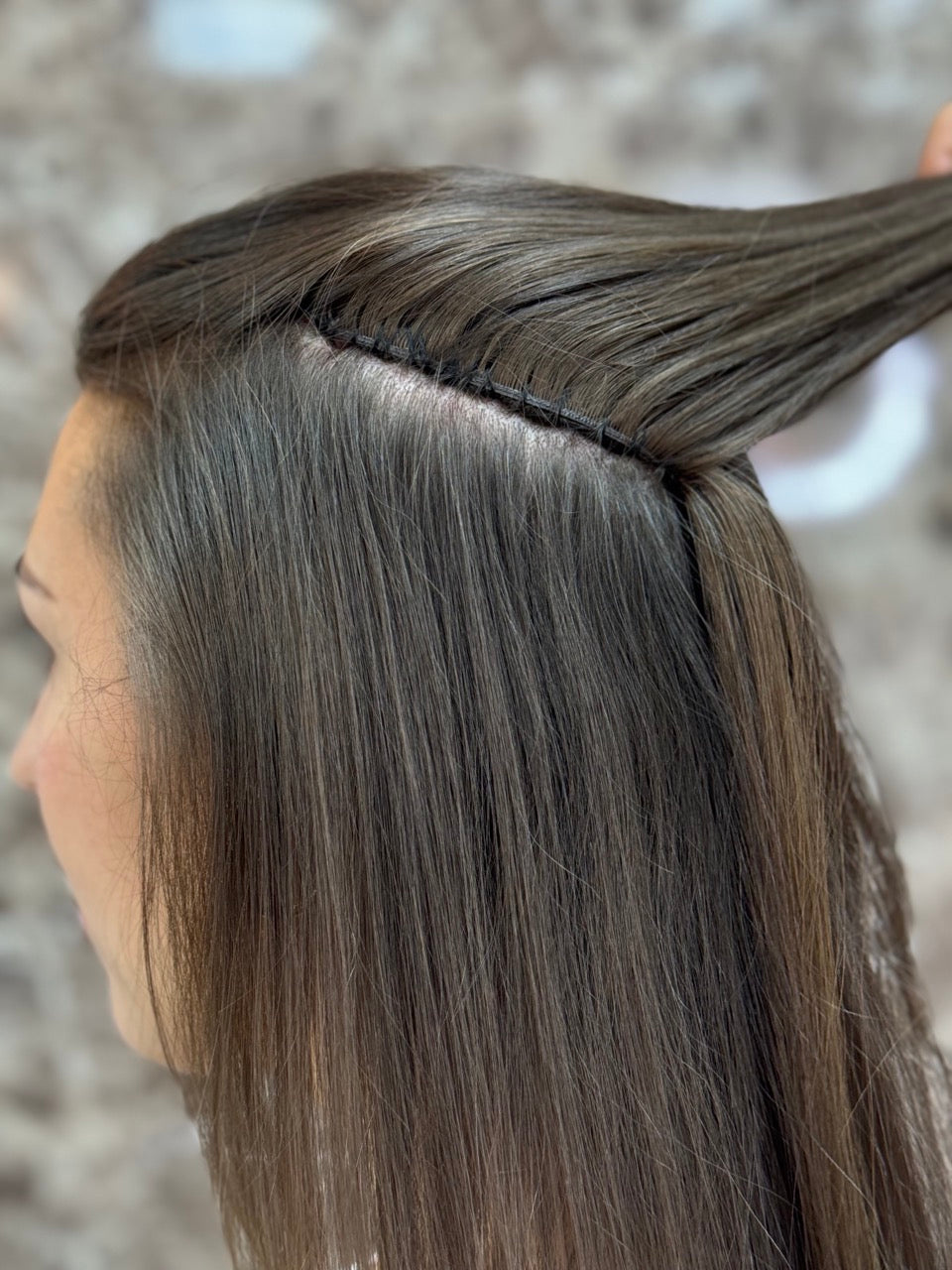 Braune Genius Weft Tresse, unsichtbar an der Seite eingesetzt